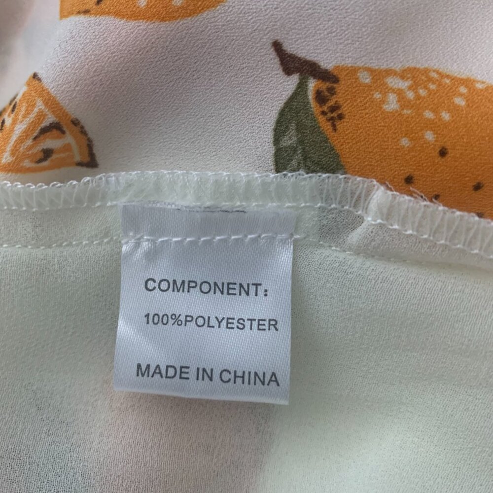 Citrus print wrap  maxi summer orange cream dress - Picture 8 of 14